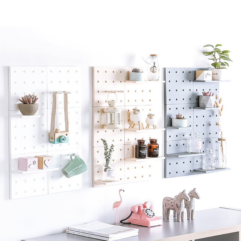 Deals Plus Household Plastic Hole Board Wall Shelves